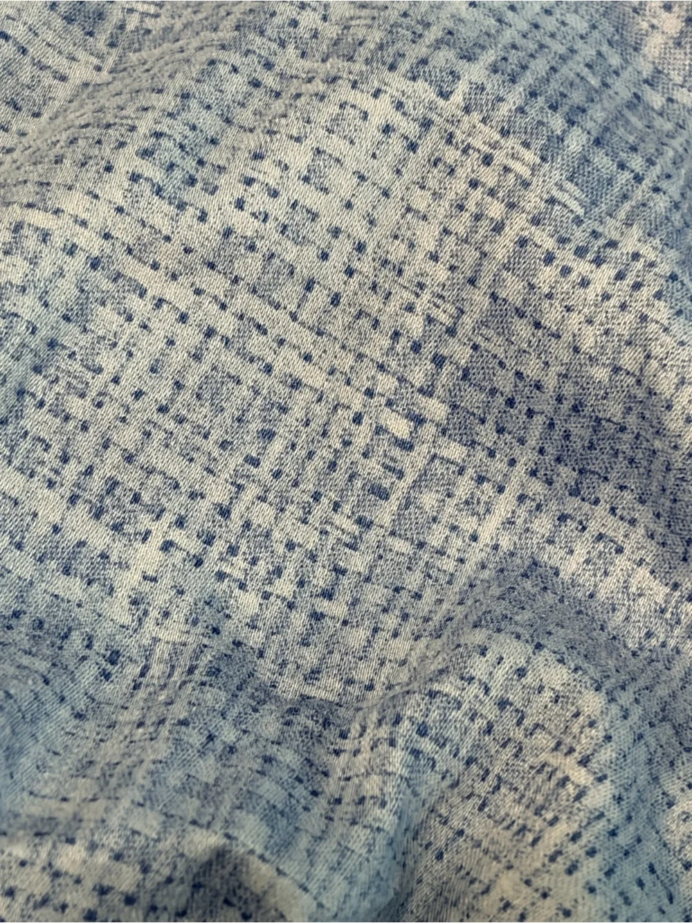 Ralph Lauren vintage Candia Blue 100% Cotton Queen Fitted Sheet Sateen weave